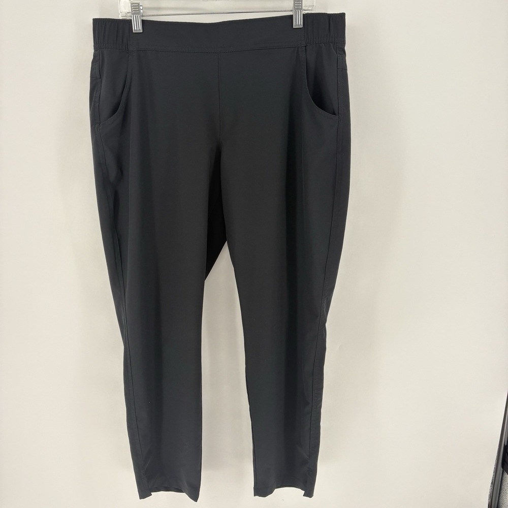 Eddie Bauer Traveler Ankle Pants Womens Large Black Lightweight Travel Stretch